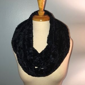 Black Velvet-like Infinity Scarf